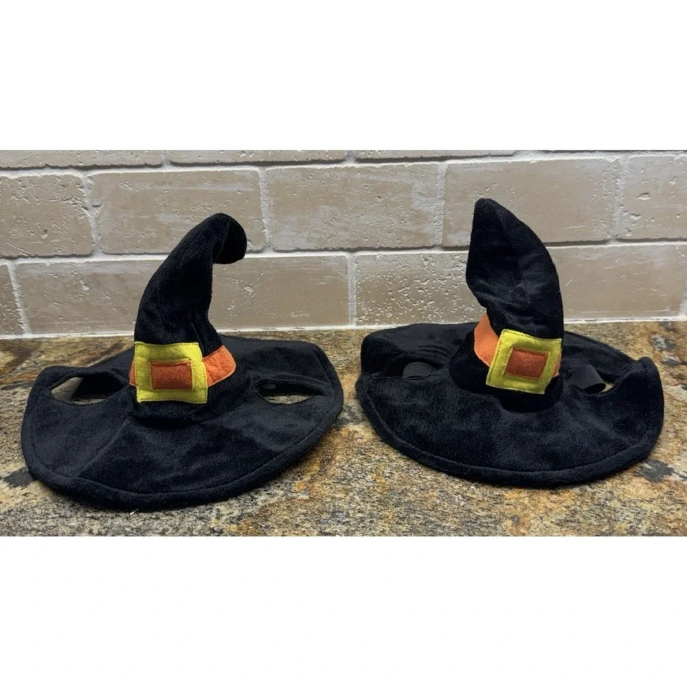 Plush Puppies Halloween Witch Hat Black Orange Pet Costume Dress Up‎ (2) Sm/MD.